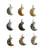 Moss Agate Stone Crescent Moon Pendant 