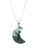 Moss Agate Stone Crescent Moon Pendant 