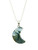 Moss Agate Stone Crescent Moon Pendant
