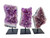 Raw Amethyst Crystal Cluster on Metal Stand 