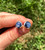Blue Kyanite Polished Round Stud Earrings - Sterling Silver