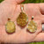 Citrine Cluster Pendant (treated) - Gold 