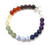 7 Chakra Clasp Bracelet with Silver Ohm Charm - 8mm Beads 