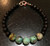 African Turquoise & Black Tourmaline Clasp Bracelet - 6mm & 8mm Beads 