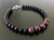 Root Chakra Clasp Bracelet - 6mm & 8mm Beads - Garnet & Black Obsidian 