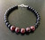 Root Chakra Clasp Bracelet - 6mm & 8mm Beads - Garnet & Black Obsidian 