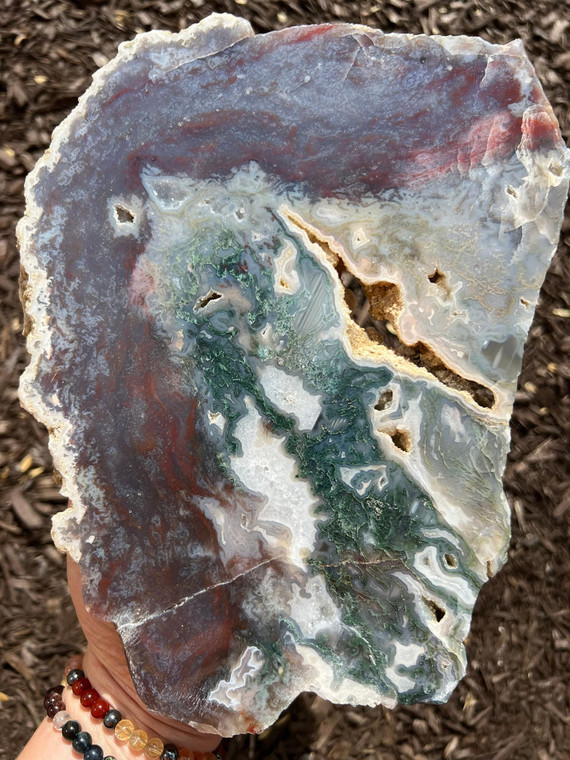 Moss Agate Slab - Polished - No.10 