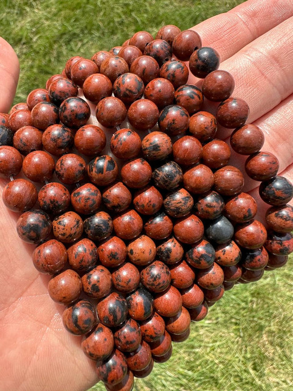 Mahogany Obsidian Bead Strand 