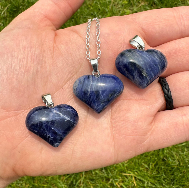 Sodalite Heart Pendant (Puffy)