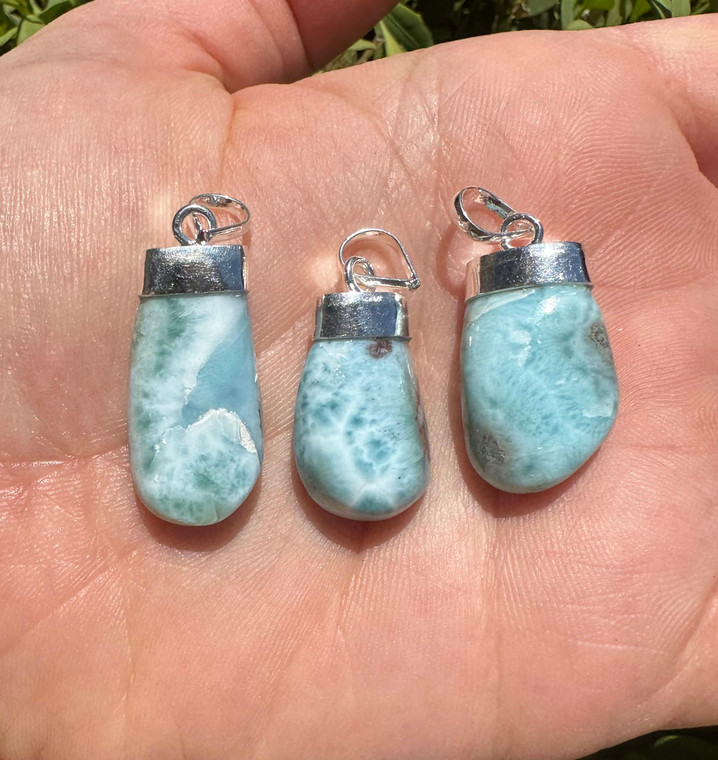 Larimar Pendant in Sterling Silver