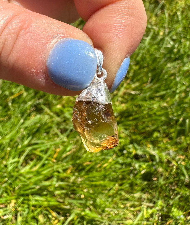 Citrine Pendant in Sterling Silver (treated) 