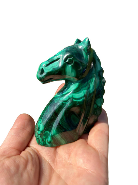 Malachite Horse Head Sculpture - No.1 