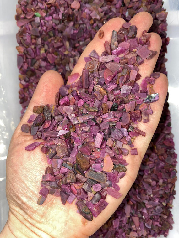 Bulk Ruby Semi-Polished Chips (1 lb. Bag) 