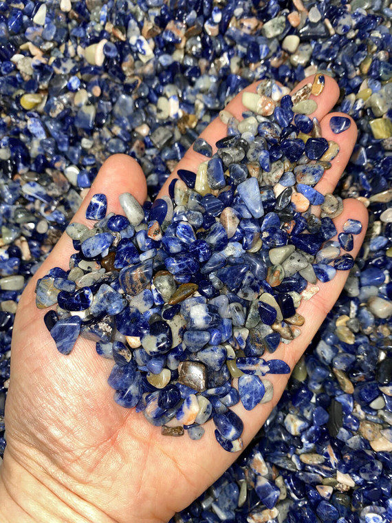 Bulk Sodalite Chips (1 lb. Bag)  Size 5mm - 9mm 