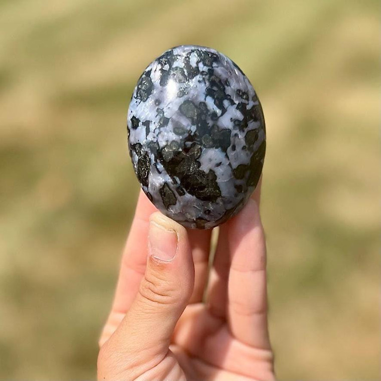 Indigo Gabbro Palm Stone (Mystic Merlinite) 