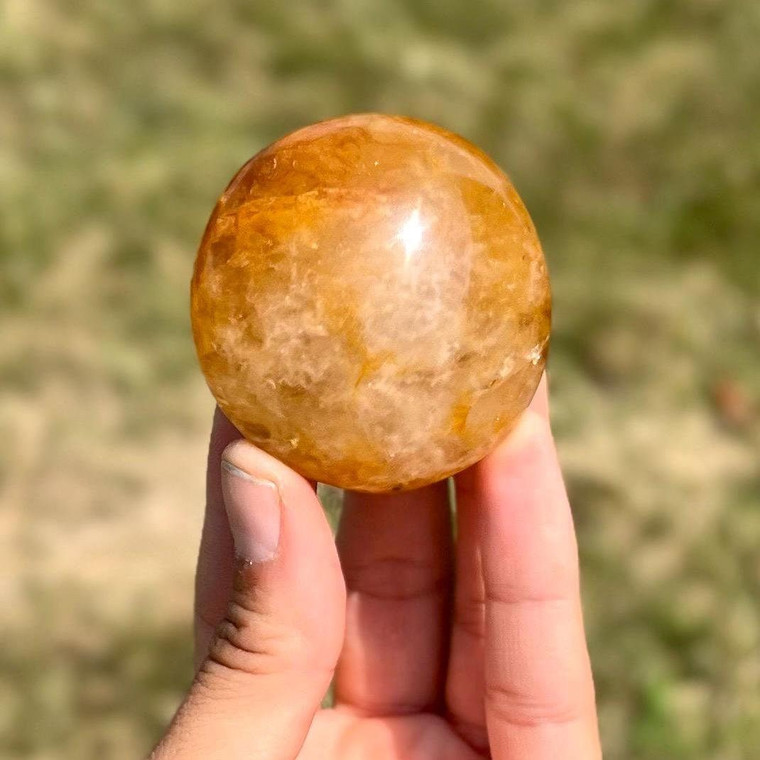 Golden Healer Quartz Palm Stone