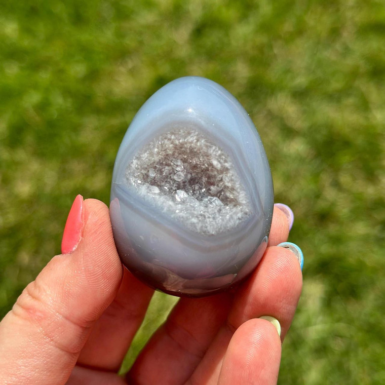 Agate Egg with Druzy (2") 