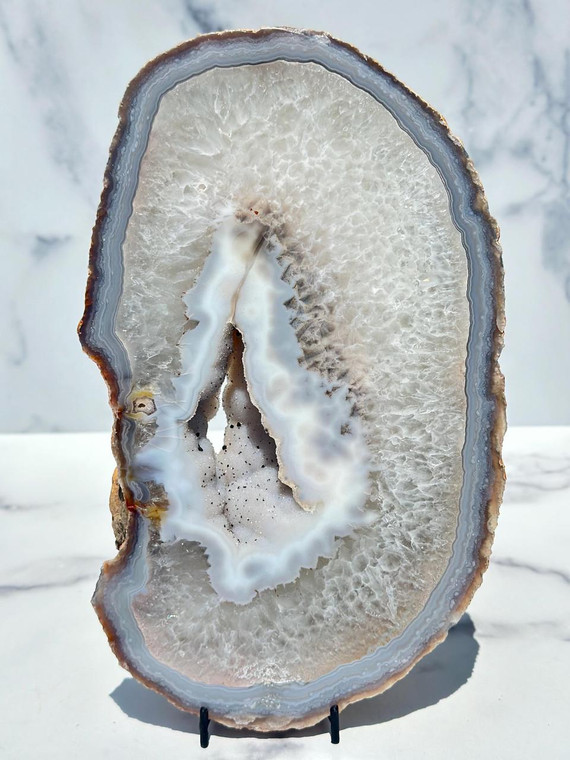 Quartz & Agate Slab with Druzy - Front Polished - No.76 