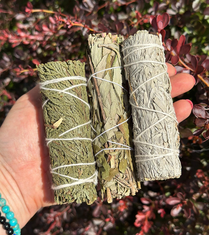 Cleansing Bundle Trio (Cedar, Lavender, and Blue Sage) 