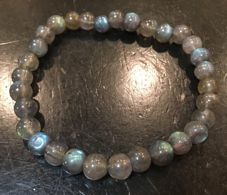 Labradorite Elastic Bracelet - 6mm Beads 