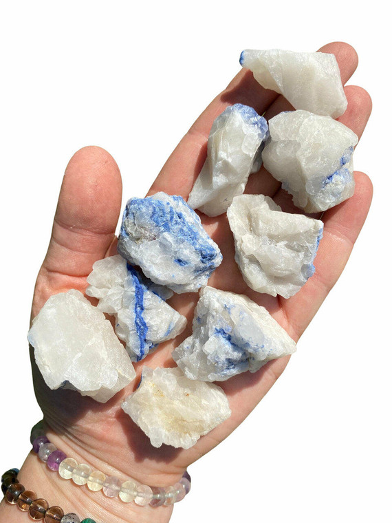 Raw Dumortierite and Clear Quartz Crystal - Grade C