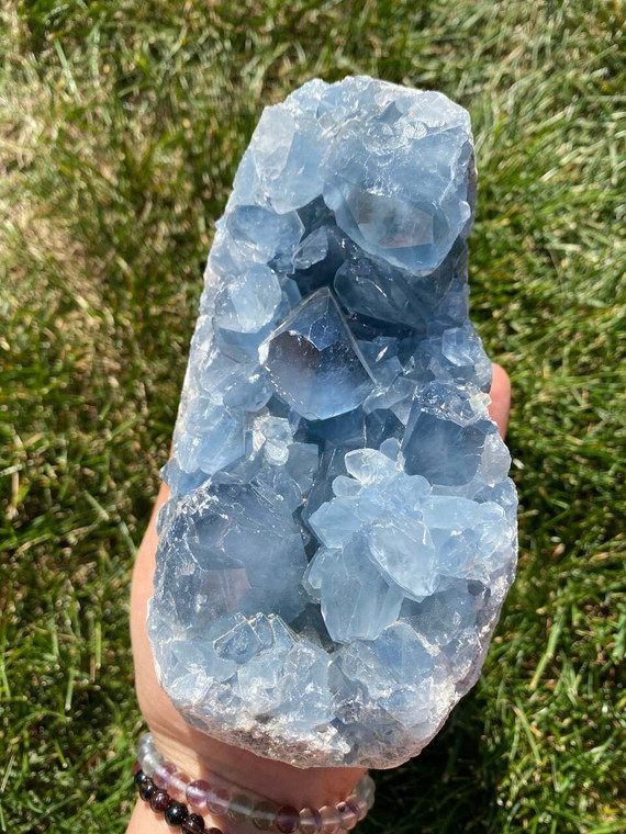 Raw Celestite Crystal Cluster - 38