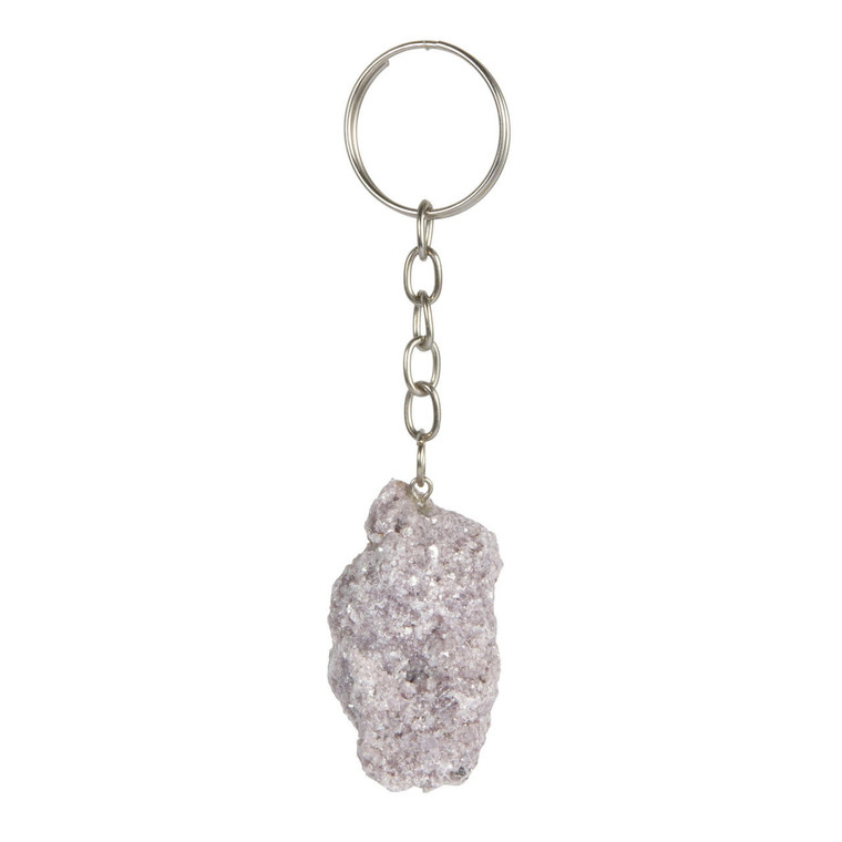 Raw Lepidolite Stone Keychain