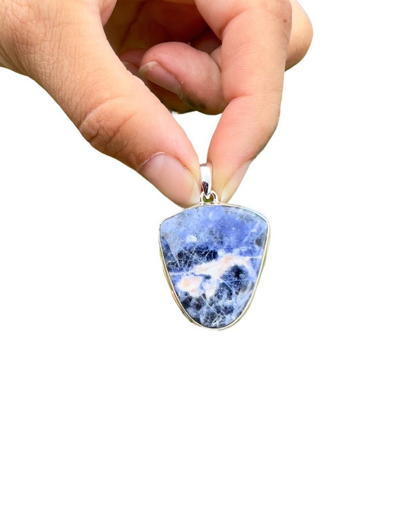 Sodalite Polished Pendant - Sterling Silver - No.511 