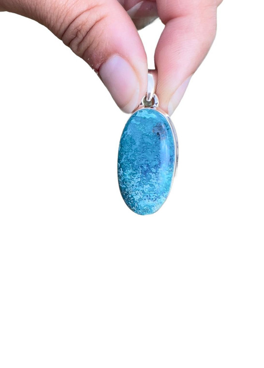 Shattuckite Polished Oval Pendant - Sterling Silver - No.226 
