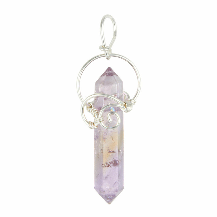 Ametrine Polished Point Pendant in Wire Wrapped Setting - Sterling Silver - 102