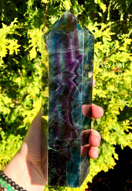 Rainbow Fluorite Point - Polished Crystal Tower - 13