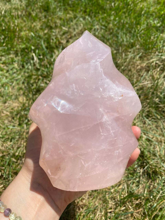 Rose Quartz Flame - Polished Crystal Tower - 7