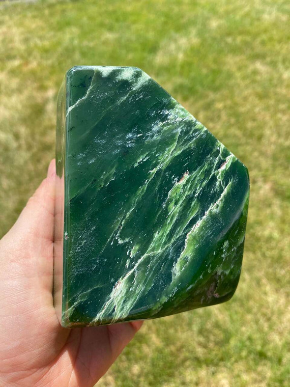 Nephrite Jade Standing Specimen - Polished Stone - 15