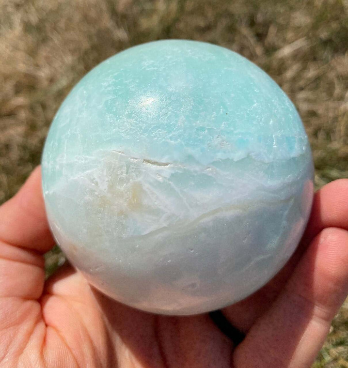 Caribbean Calcite Sphere - Polished Crystal - 5