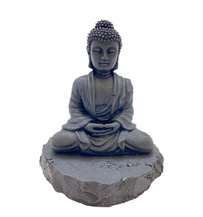 Shungite Buddha - Polished Stone Sculpture