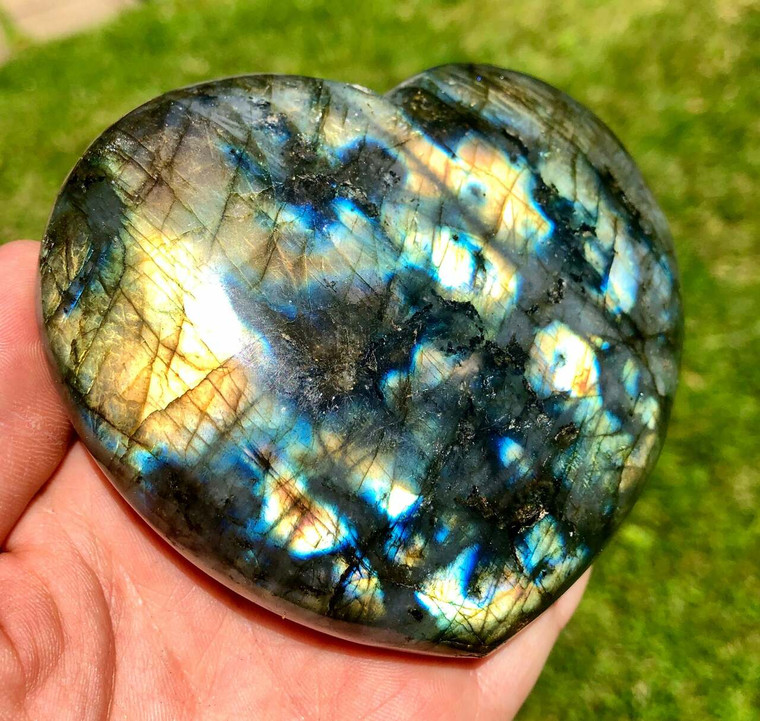 Labradorite Heart - Polished Stone - 45