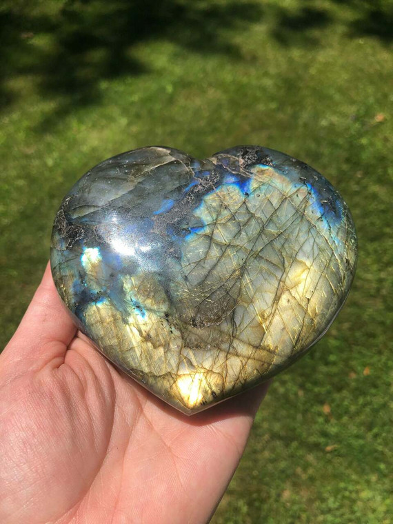 Labradorite Heart - Polished Stone - 39