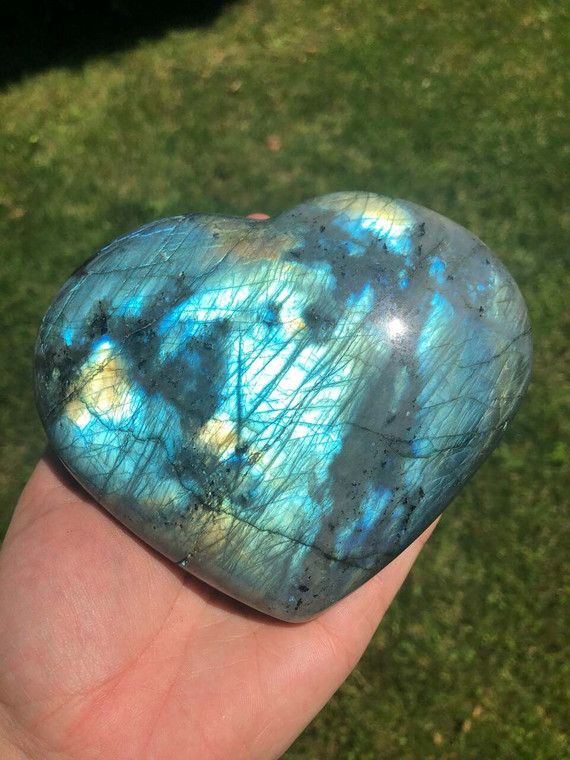 Labradorite Heart - Polished Stone - 38