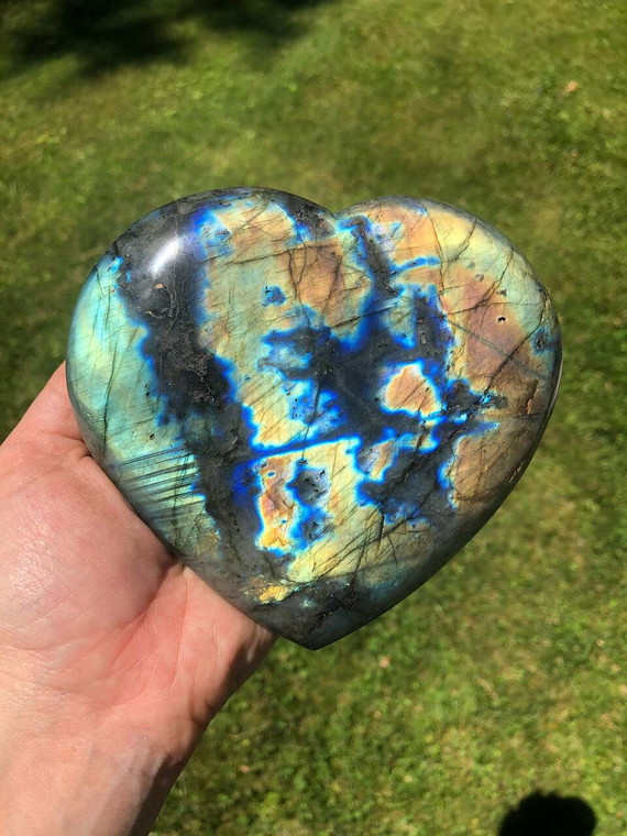 Labradorite Heart - Polished Stone - 35