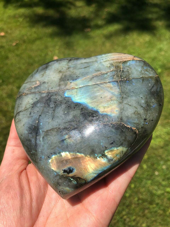 Labradorite Heart - Polished Stone - 30