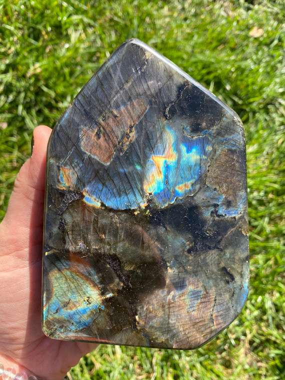 Labradorite (Grade A) Spectrolite Standing Specimen - Polished Stone - 106