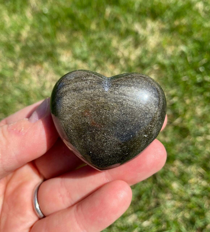 Gold Sheen Obsidian Heart - Polished Stone