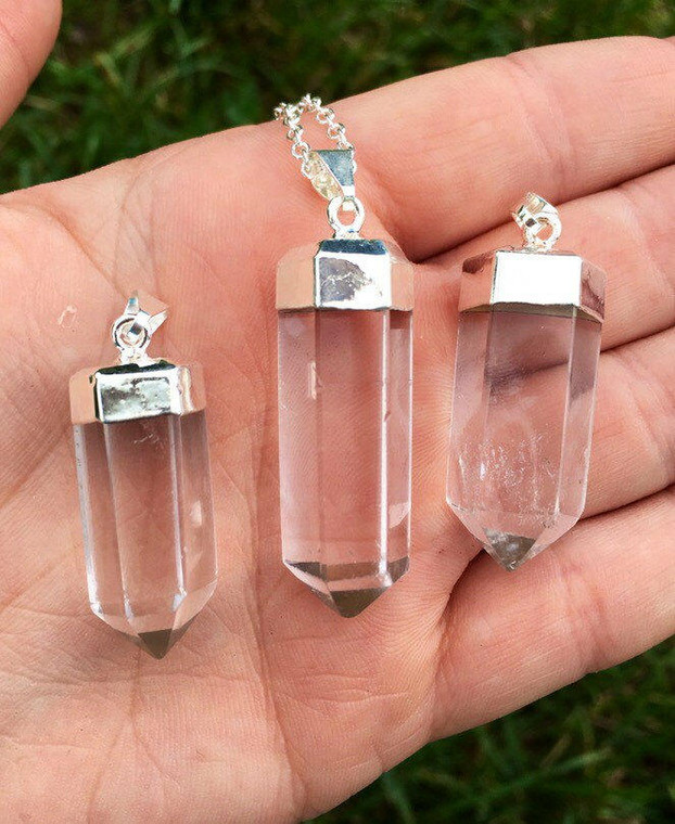 Clear Quartz Double Terminated Pendant Set in Sterling Silver for Clarity & Energy | Crystals Australia – Inner Nurture Clear Quartz Double Terminated Pendant Set in Sterling Silver for Clarity & Energy | Crystals Australia – Inner Nurture