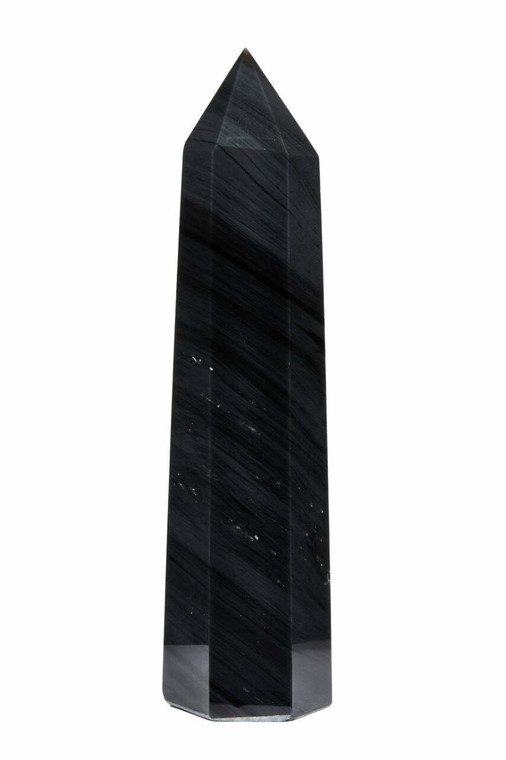 Black Obsidian Point - Polished Stone Tower - 12