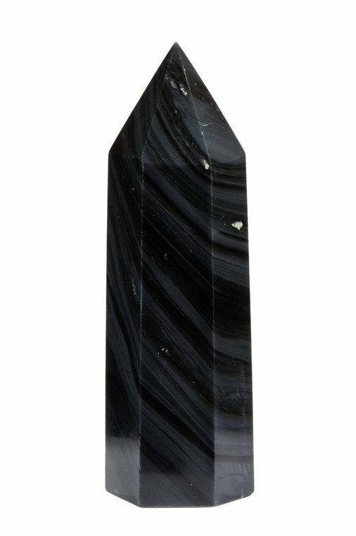 Black Obsidian Point - Polished Stone Tower - 14