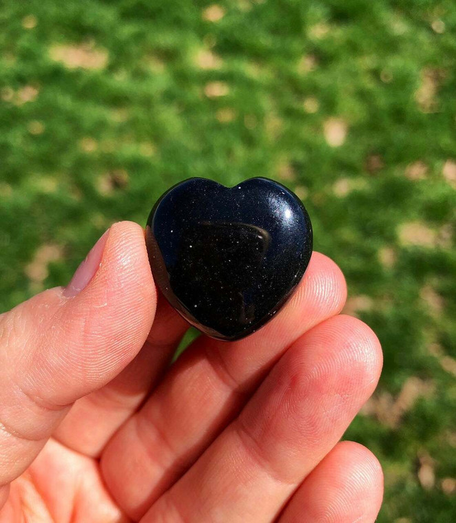 Black Obsidian Heart Polished Stone