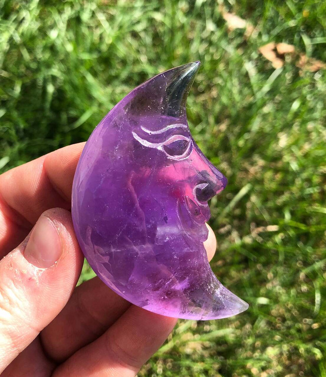 Amethyst Crescent Moon Polished Crystal