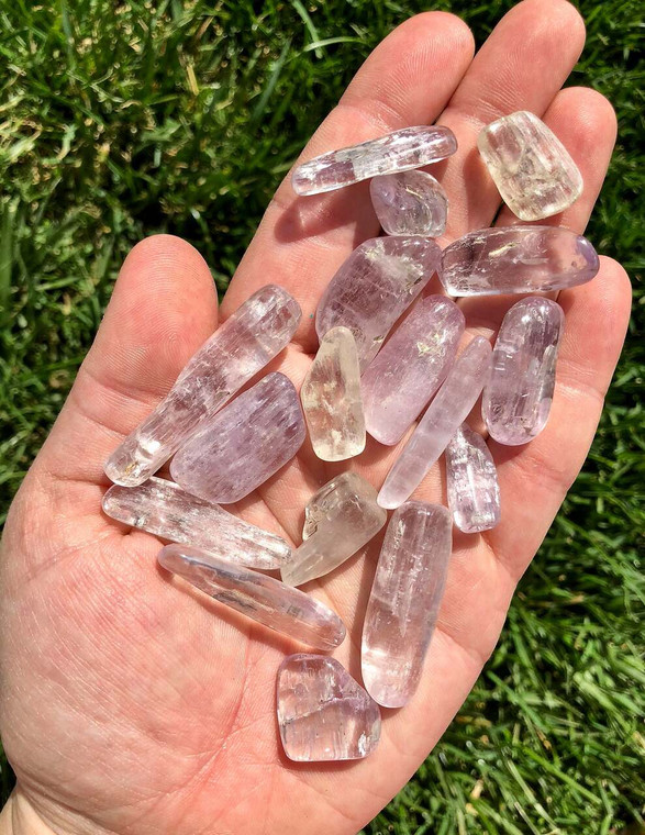 Kunzite Tumbled Stone - Polished Kunzite Crystal