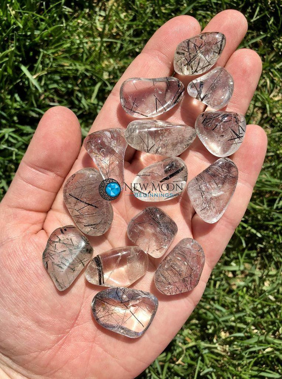 Tourmalinated Quartz Tumbled Stone Grade AAA - Polished Tourmalinated Quartz Crystal