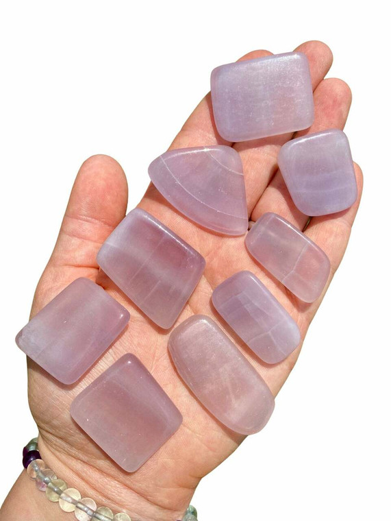 Lavender Fluorite Tumbled Stone Slice - Polished Lavender Fluorite Crystal
